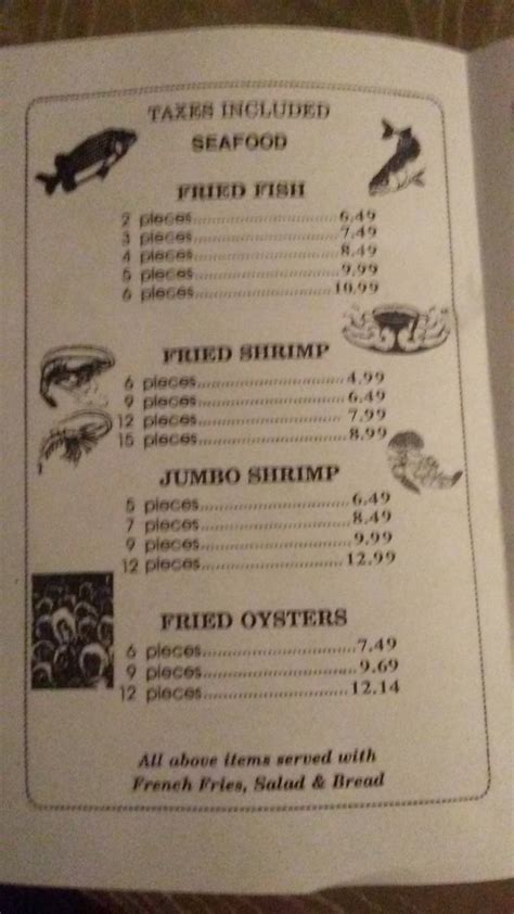 Menu at T.P. Seafood restaurant, Houston