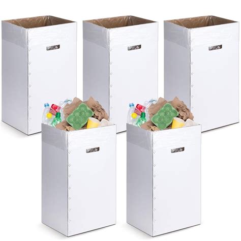 MCTZ 5 Pcs Cardboard Trash Cans Disposable and Reusable Corrugated ...