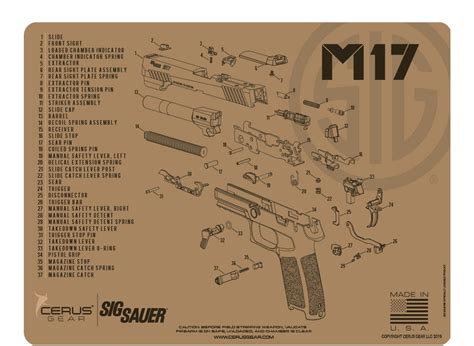Edog M17 Gun Cleaning Mat Tan Schematic Exploded View Diagram ...