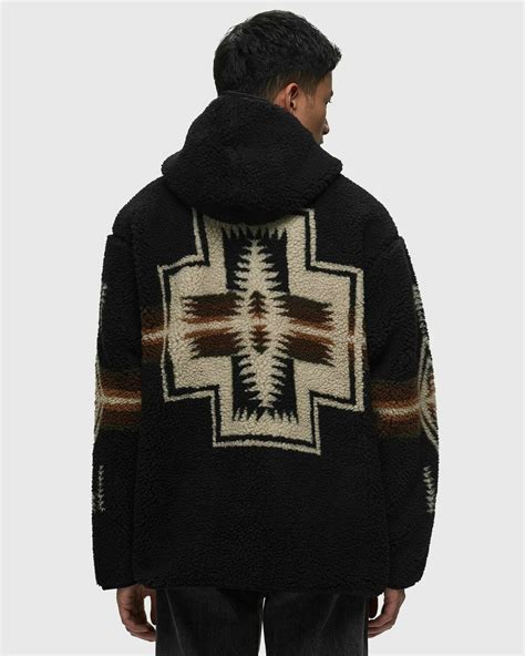 Pendleton Boa Zip Hoodie Black Harding Black Fleece Jackets Pendleton
