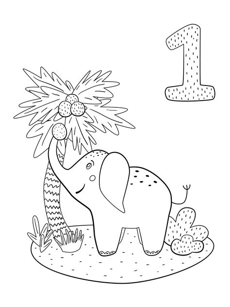 Number 1 Coloring Pages Preschoolers