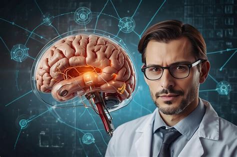 Doctor with human brain advancing medical technology | Premium AI ...