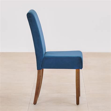 Buy Nirvana Indus Set of 2 Velvet Dining Chairs - Blue and Brown from ...