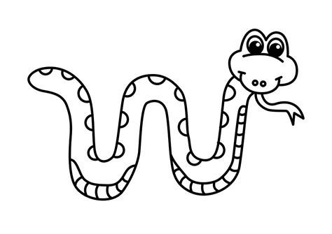 Simple snake coloring page - Snake Coloring Pages