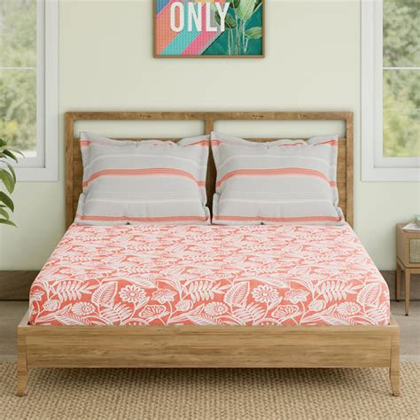 Buy STELLAR HOME Valentina Cotton 140TC Floral Print 3Pcs Queen ...