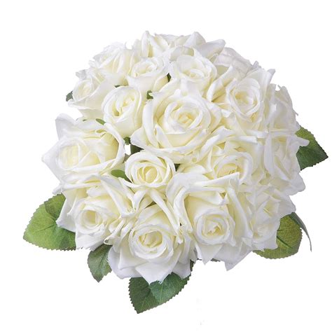 Artificial Flower Rose Bouquet 1Pack Fake Flower Silk Plastic ...