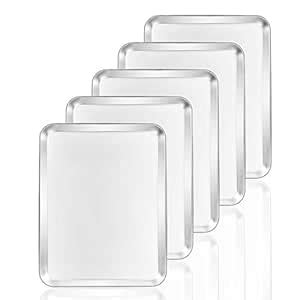 Buy Baking Sheets 5 Pieces, Bastwe Cookie Sheets Set of 5 Stainless ...