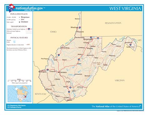 Printable Map Of West Virginia