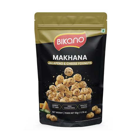 Bikano Makhana Jalapeno & Cheese 50g | Roasted Foxnuts | Crunchy Spicy ...