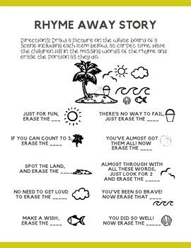 Rhyme Away Stories--Beach for Preschool/Prek/Kinder by Miss Michelle