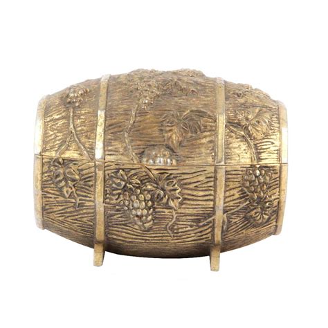 Brass Grape Design Barrel Decorative Box