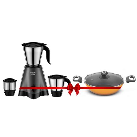 Buy Preethi Mixie Jar Non Stick Kadai With Glass Online