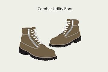 Combat utility boot | Premium Vector
