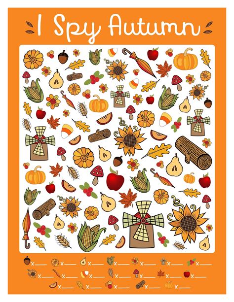 I Spy Fall Printable - Printable Sight Words List