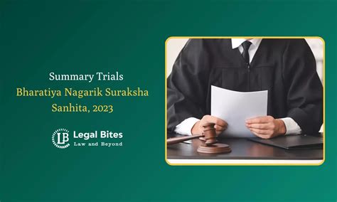 Summary Trials under the Bharatiya Nagarik Suraksha Sanhita, 2023