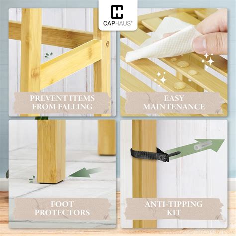 CAPHAUS Bookshelf, 5-Tier Ladder Shelf, Floor India | Ubuy