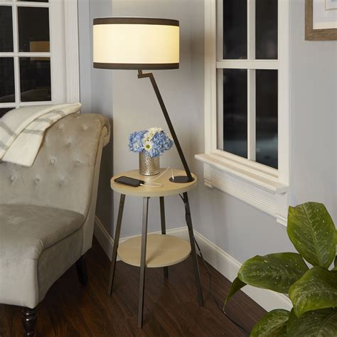Aiden Side Table Floor Lamp with USB Port