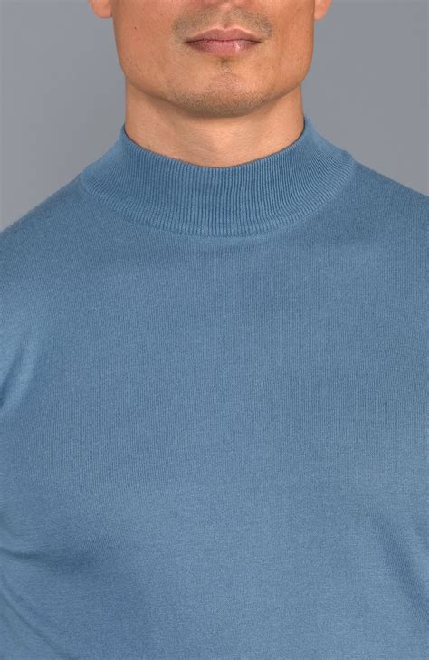Mens 100% Cotton Mock Turtle Neck Jumper – Paul James Knitwear