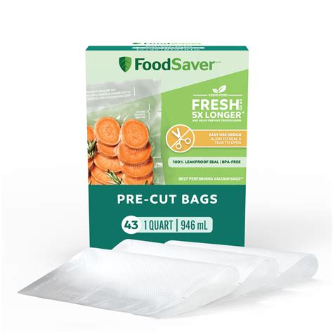 Amazon.com: FoodSaver Quart Pre-Cut Vacuum Seal Bags, Easy Use Vacuum ...
