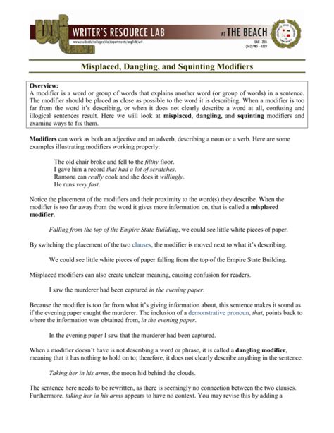 Image result for Squinting Modifier Examples