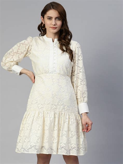 Jainish Cream Net Tiered Dress – Jompers Wholesale