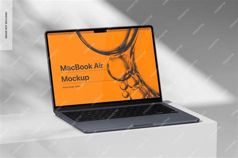 Premium PSD | Macbook air with soft overlays mockup side view