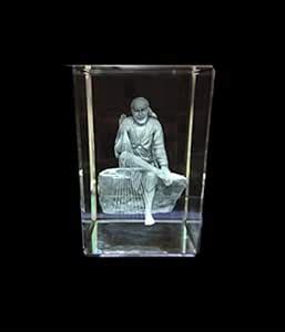 Buy SHINDE EXPORTS 3D Crystal Sai Baba Idol Slick Design Statue Murti ...