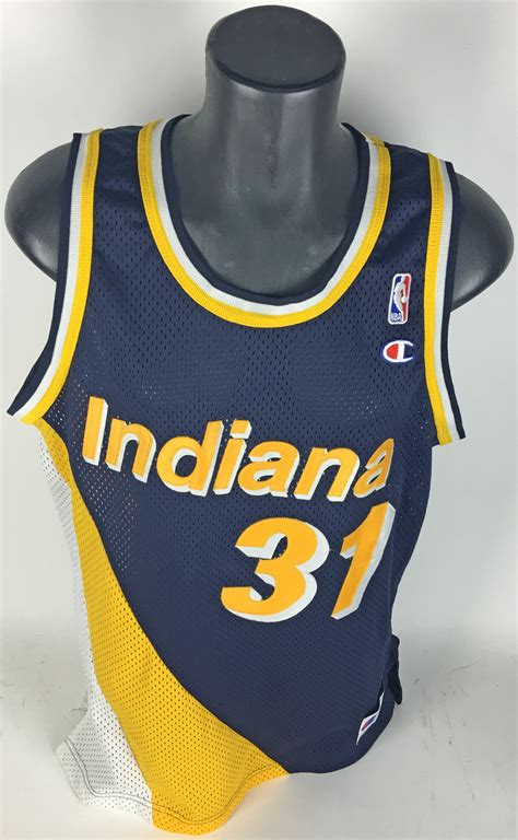 Lot Detail - Reggie Miller Rare Signed On-Court Style Champion Indiana ...