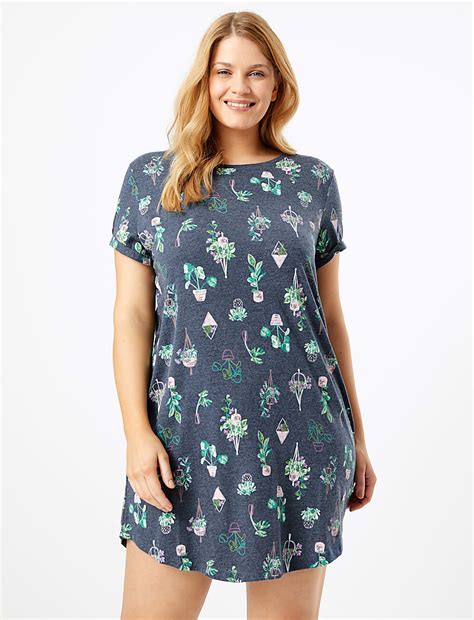 Buy Plant Print Short Nightdress at Marks & Spencer