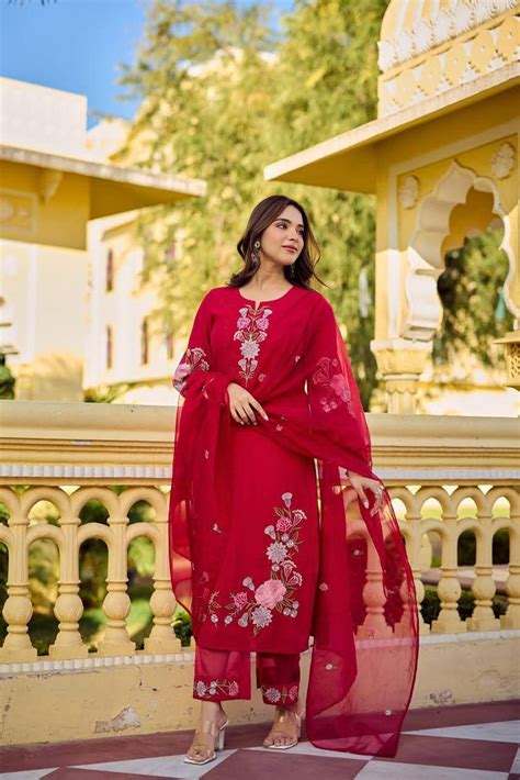 Viscose mul crush fully embroidered three piece set (A1453) – Attire By ...