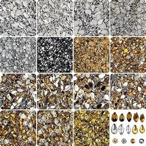 INDIKONB 3500 Pcs Royal Themed Gold Silver Rhinestones Pastable and ...