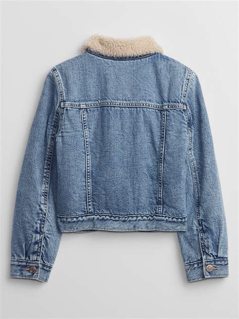 Kids Sherpa Lined Denim Icon Jacket | Gap Factory