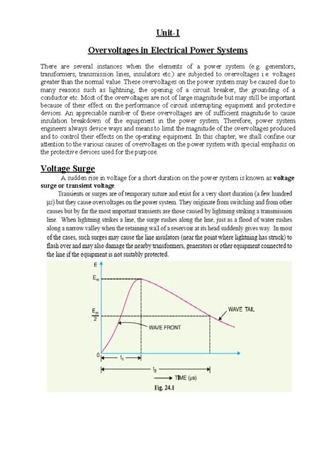 Overvoltages in Power Systems: Causes & Protection (Unit-I 265220858 ...