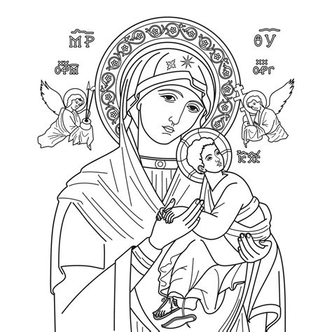 Download our lady of perpetual help vector illustration outline monochrome for free – Artofit