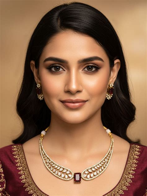 Gold Plated Red Handcrafted Brass Necklace with Earrings - Set of 2