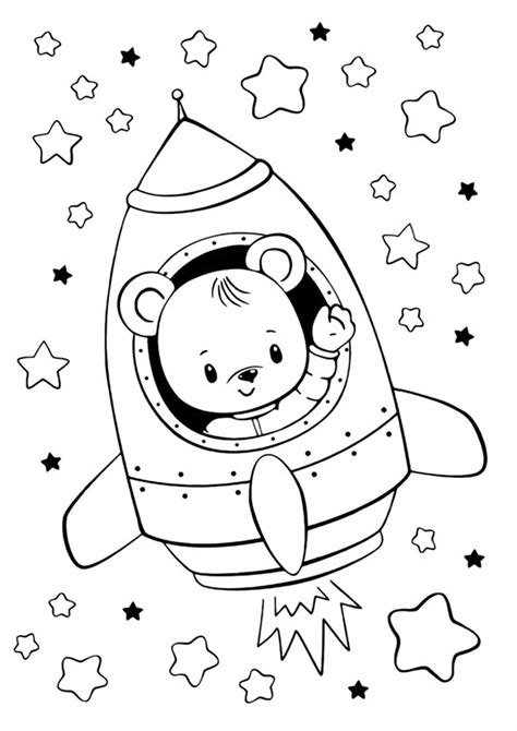 Little bear in a rocket, ready to explore space - Bears and Cubs Kids ...