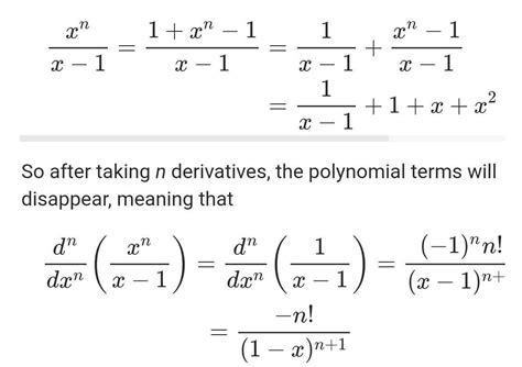 x^n/(x-1) find its nth derivative - Brainly.in