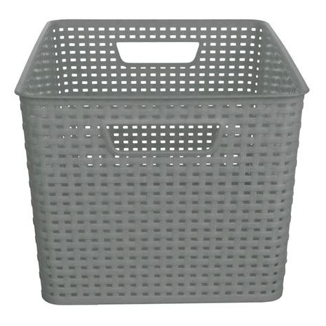 Grey Rectangle Crossover Weave Storage Basket, Extra Large