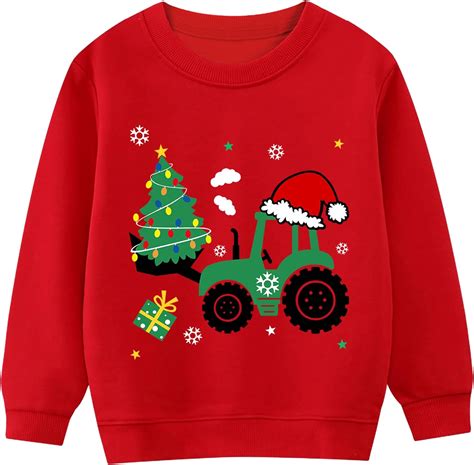 CM-Kid Christmas Sweatshirts for Kids Cute Reindeer Pullover Toddler ...