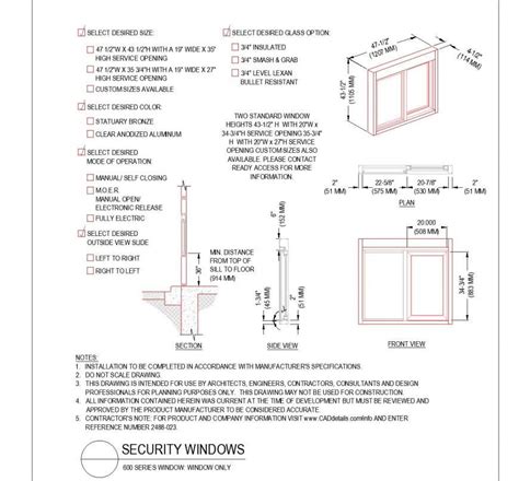 Security window plan layout file - Cadbull