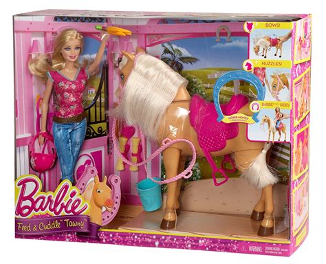 Barbie Feed & Cuddle Tawny Horse and Doll Play Set | Barbie horse ...