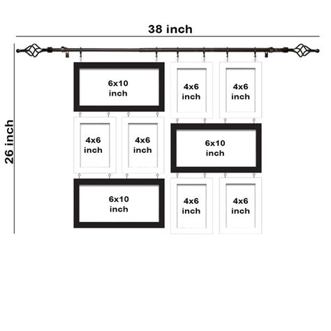 Art Street Set of 9 Chandelier Photo Frame For Wall Decoartion With Ha ...