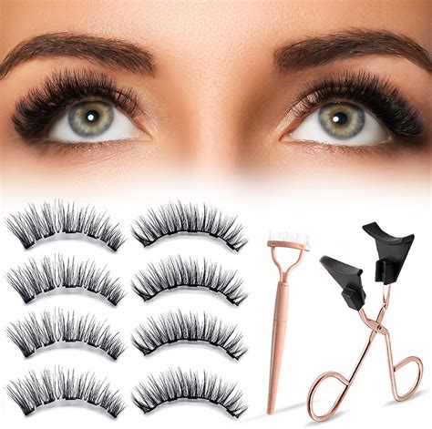 Amazon.com: Magnetic Eyelashes, 3D Natural Look Dual Magnetic Lashes ...