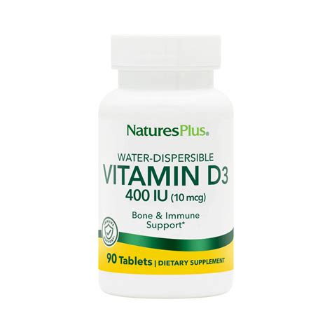 NaturesPlus, Water-Dispersible Vitamin D3, 10 Mcg, 90 Tablets – Maple Herbs