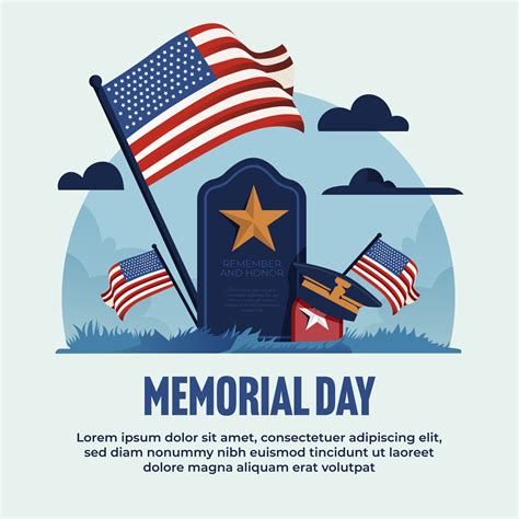 Memorial day social media post design template 27265987 Vector Art at ...