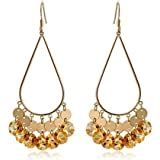 Buy Bold N Elegant Off White, Creame Gold Plated Long Shinning Crystal ...