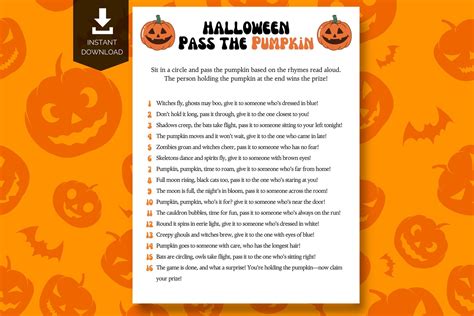 Pass the Pumpkin Game | Halloween Pass the Prize/present/gift Game ...