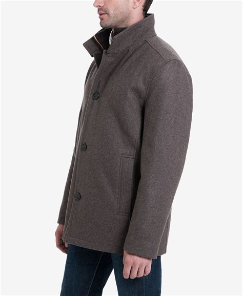 LONDON FOG Men's Wool Blend Car Coat with Bib - Adam Baker