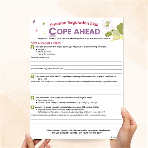 DBT Cope Ahead Worksheet – Mental Health Center Kids