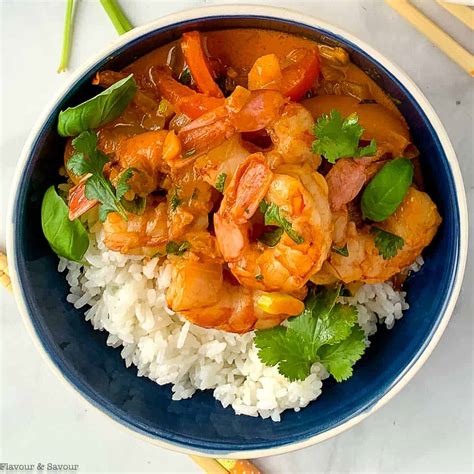 Thai Red Coconut Curry Shrimp Recipe | Deporecipe.co